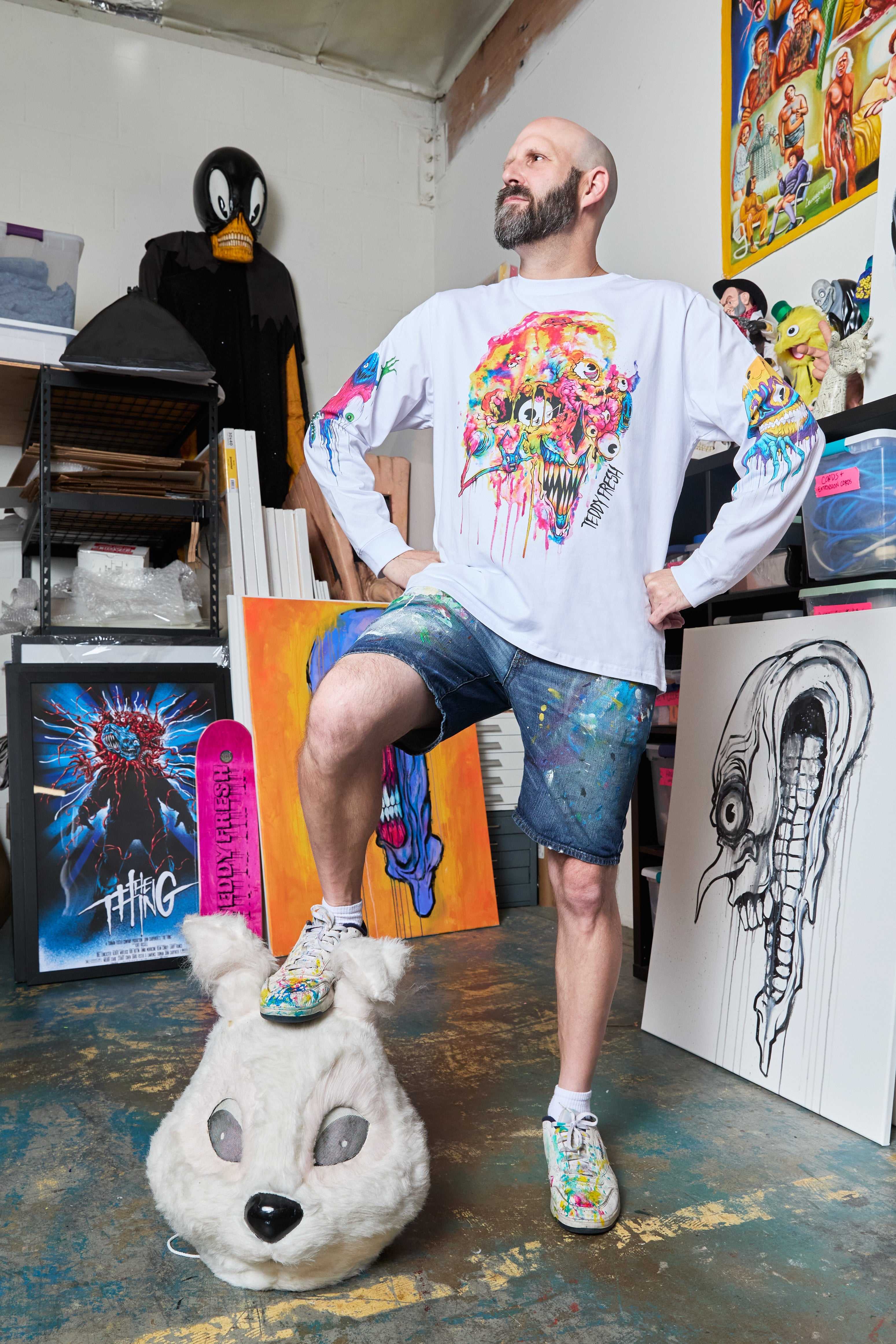 White Teddy Fresh TF x Alex Pardee Dripping Tee | RXYMDT432