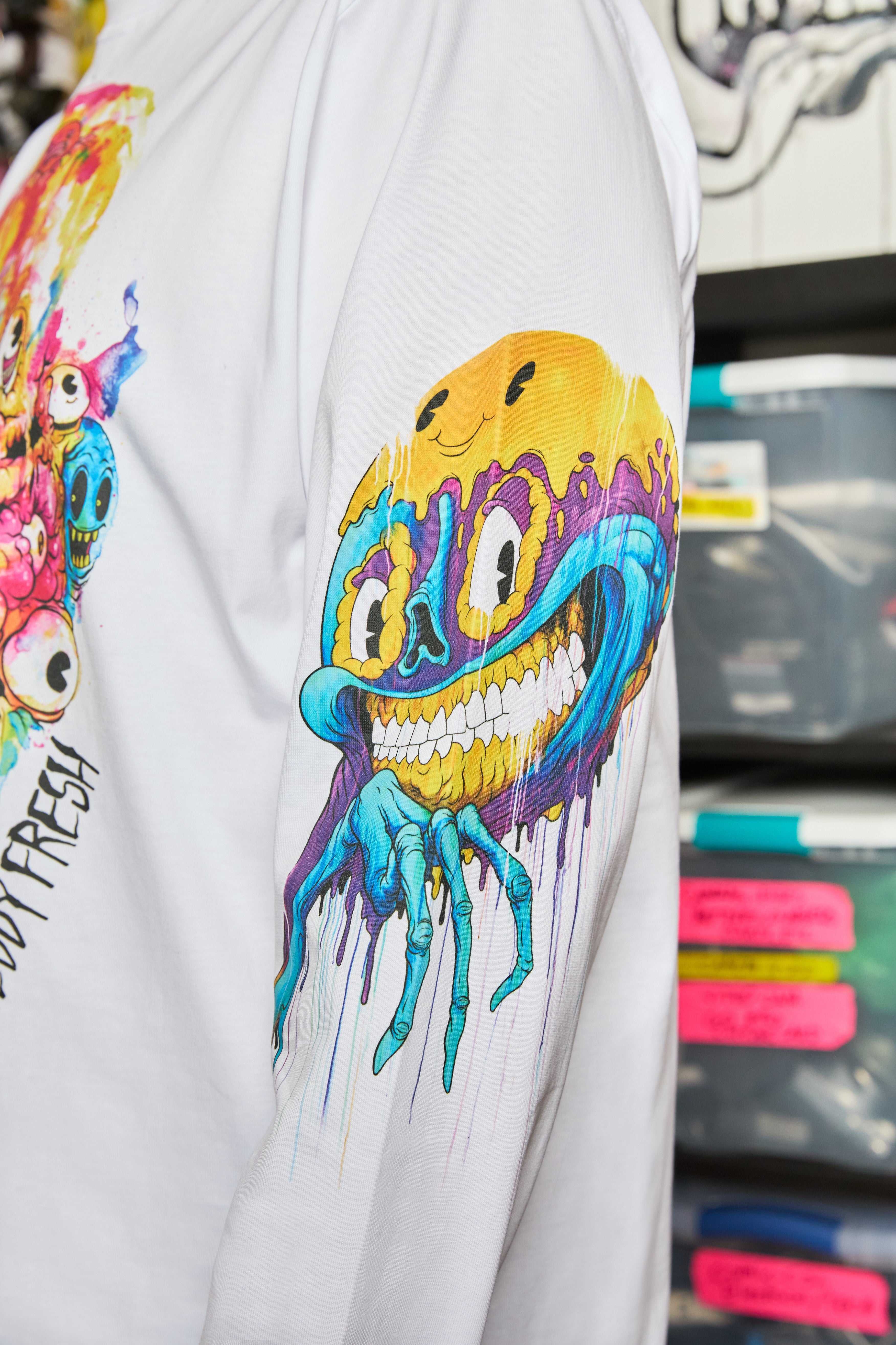 White Teddy Fresh TF x Alex Pardee Dripping Tee | RXYMDT432