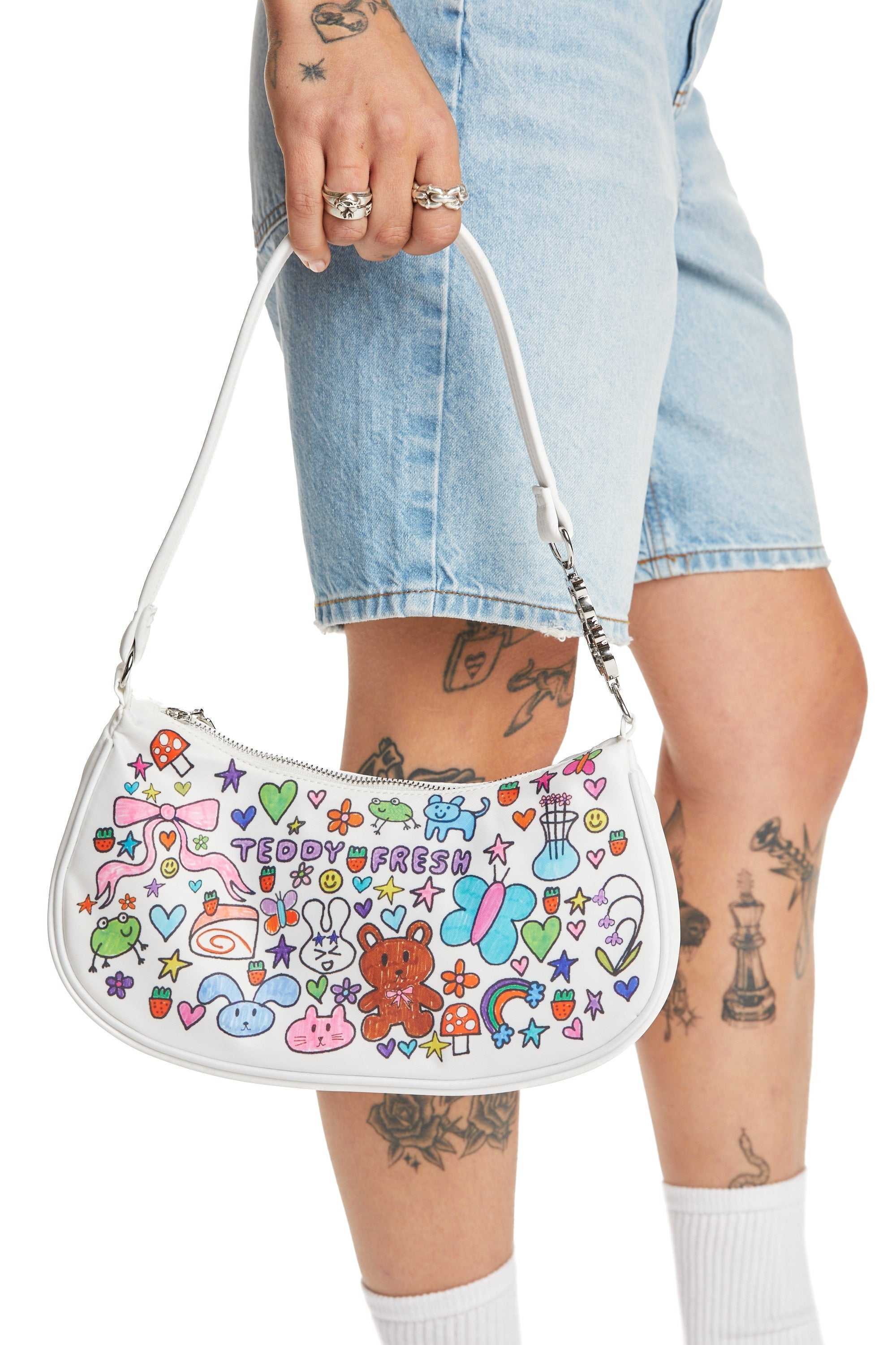 White Teddy Fresh TF x Blo_oberry Characters Fancy Bag | PGVWZK683