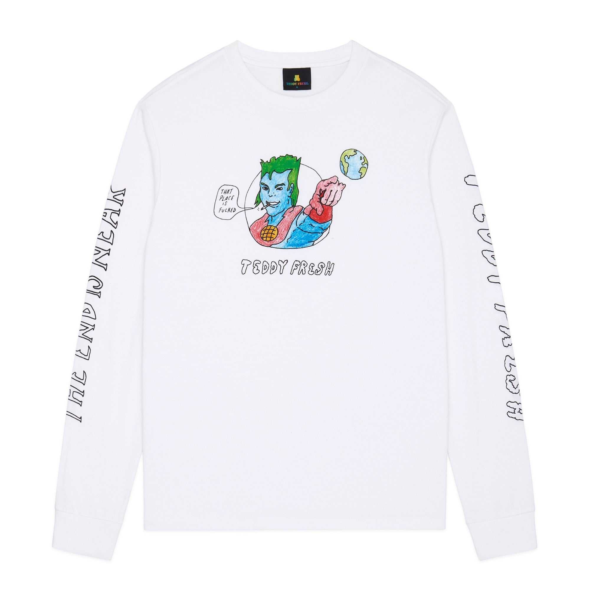 White Teddy Fresh That Place Is F***ed Tee | PKZVCY274